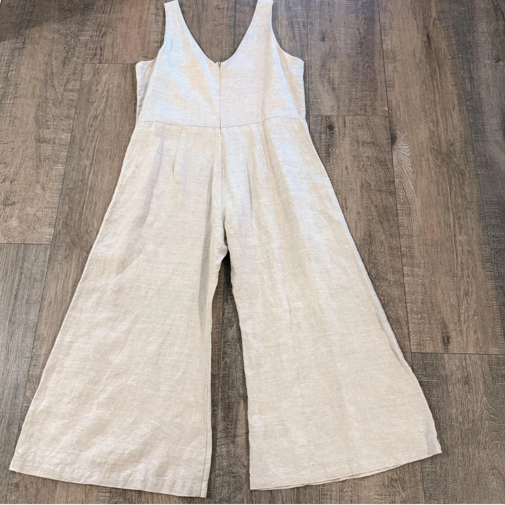 4 Love and Liberty | Johnny Was Sleeveless Cropped Wide Leg Linen Jumpsuit Sz S - Picture 3 of 6